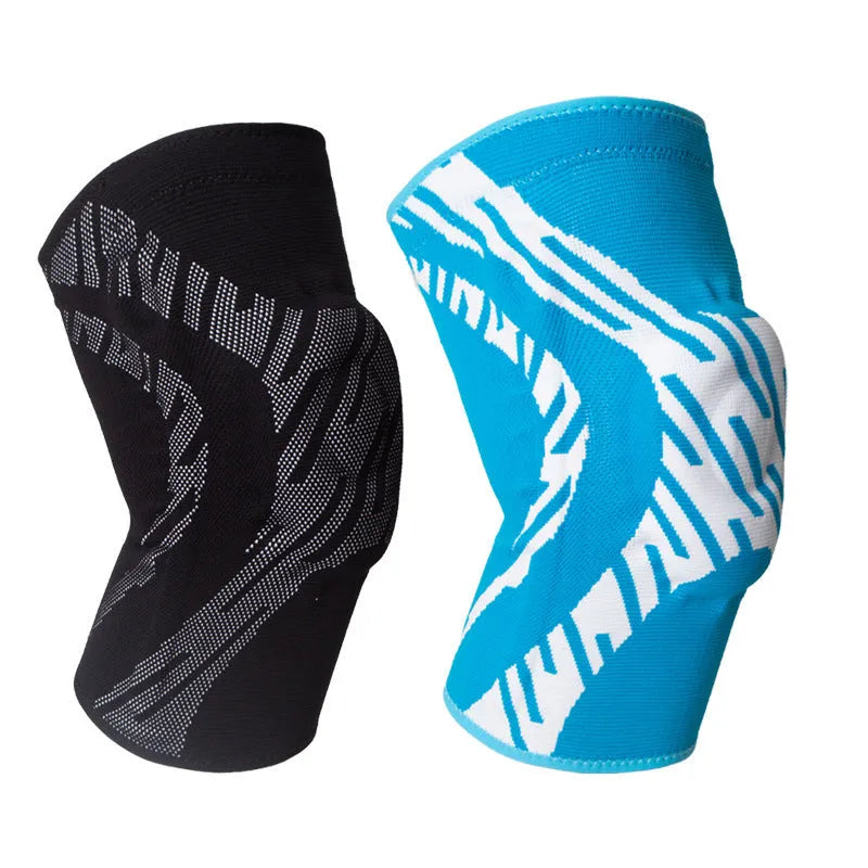 Men's pressurized basketball knee pads in nylon, available in black or blue with sizes S M L XL