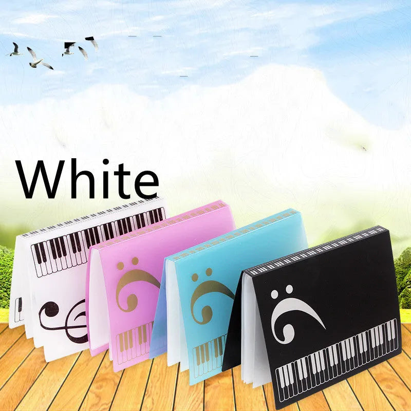 Piano score folder with transparent insert pockets in black, blue, white and pink colour options