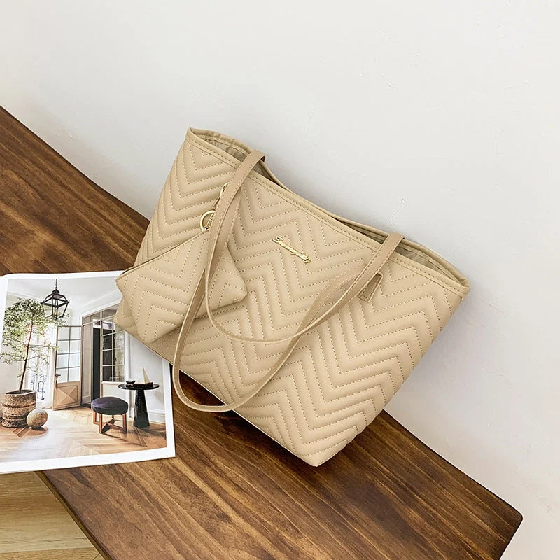 Women's retro wave pattern diamond plaid embroidered shoulder bag in various colours