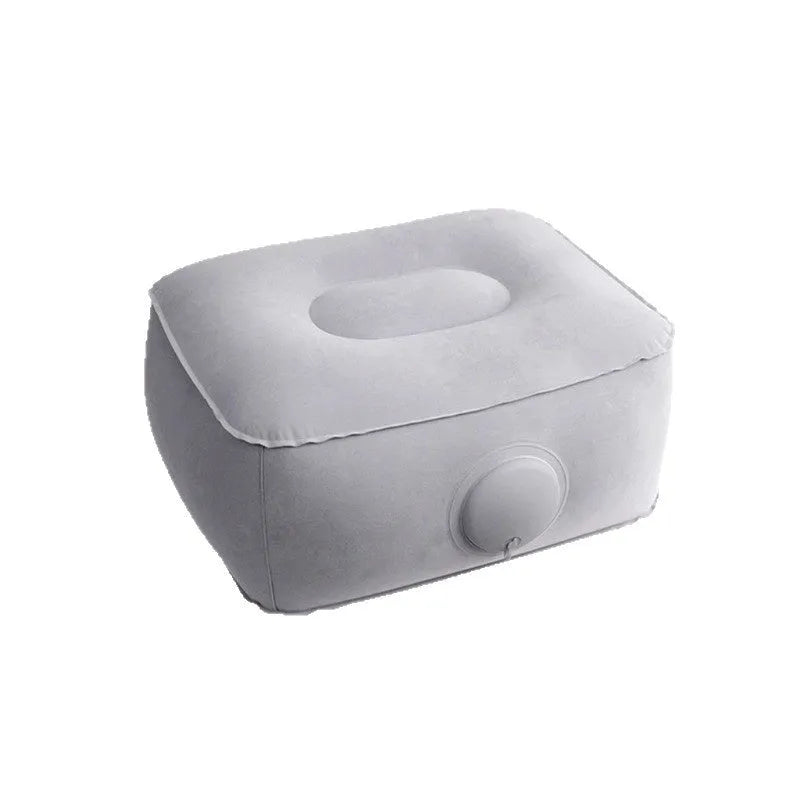 Black inflatable seat cushion with flocked texture shown inflated for use