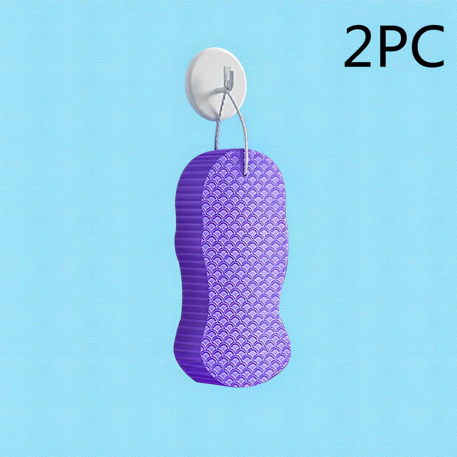 3D fish scale pattern bath sponge for gentle exfoliation and dead skin removal