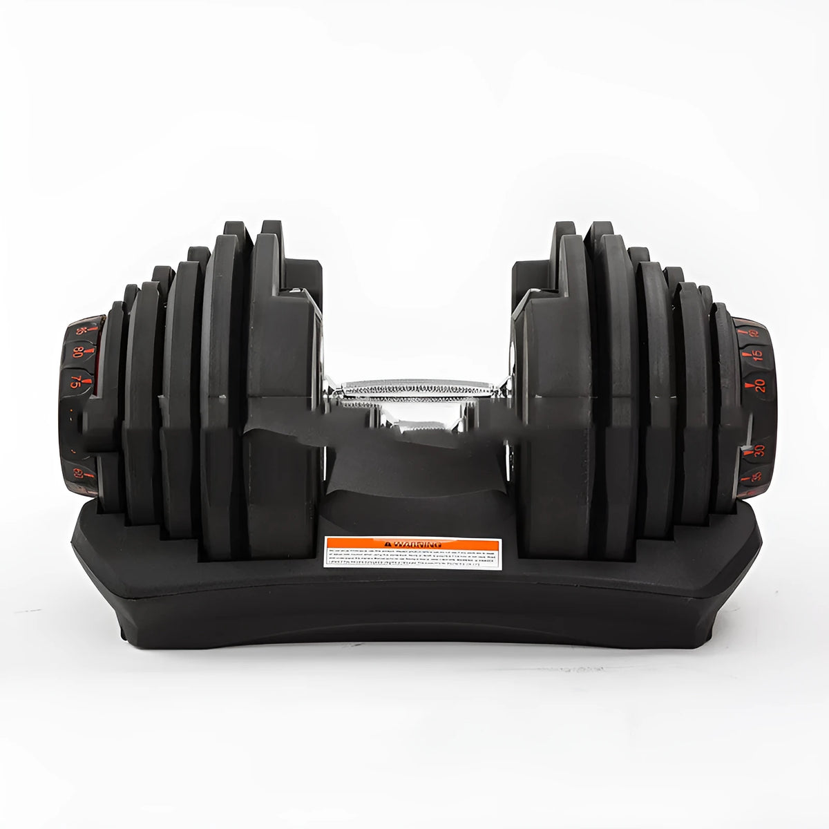 Men's automatic quick adjustment dumbbell in black with iron and plastic construction