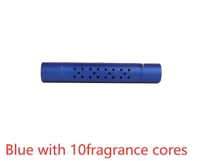 Silver aluminium alloy car vent clip-on air freshener, 83x13mm size, 46g, with replaceable fragrance cores