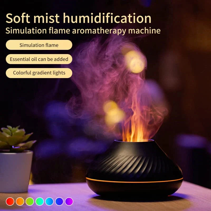 Volcanic Flame Aroma Diffuser with 7 colour LED options and 130ml capacity