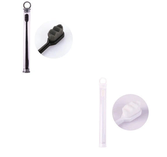 Ultra-fine nylon toothbrush with super soft 2.3cm bristles for sensitive gums