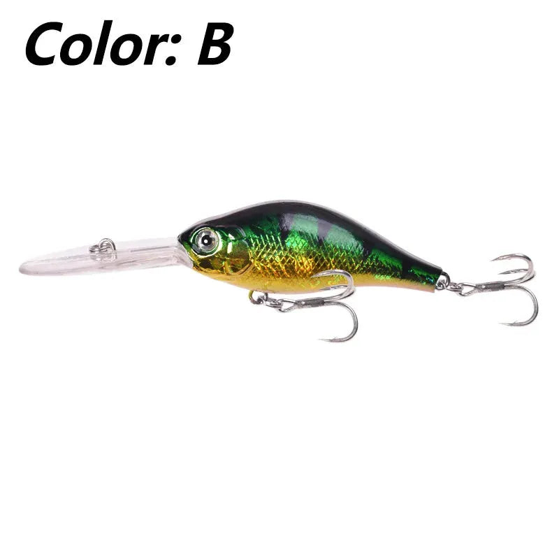 Floating Rock Little Fat Man deep diving mino fishing lure, 10.5cm long, shown in colour option A.