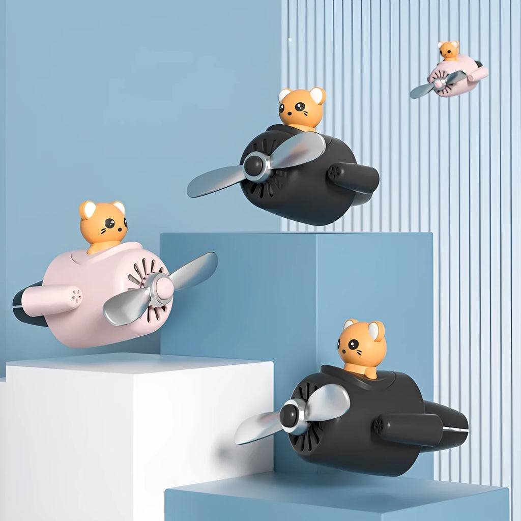 Cartoon aeroplane shaped car air outlet aromatherapy diffuser in choice of colours with fragrance pads