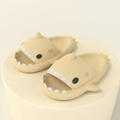 Cozy Shark Slippers with cartoon shark design, waterproof and anti-slip sole, and premium EVA material for comfort