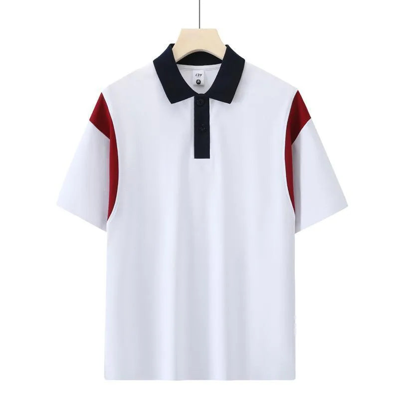 Raglan short sleeve shirt in combed cotton available in black, red, and dark green colours