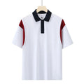 Raglan short sleeve shirt in combed cotton available in black, red, and dark green colours