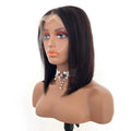 Real human hair silk wig in 1B colour for ladies, available 8 to 16 inches