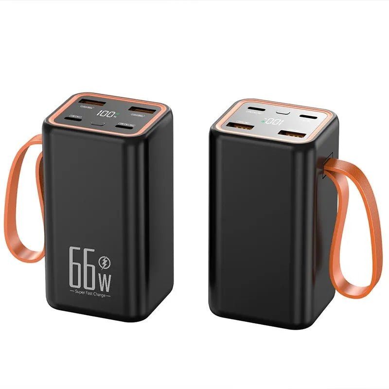 PD66W Fast Charge 20000 MA Power Bank in black and white colour options