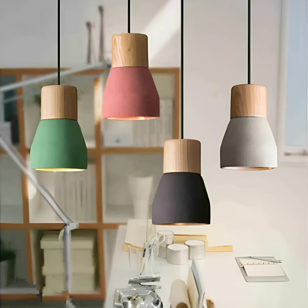 Wooden retro small droplight with 150cm drop for restaurant cafe bar counter lighting in black