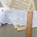 Embroidered cotton lace trim fabric in four different cutout styles for DIY clothing accessories