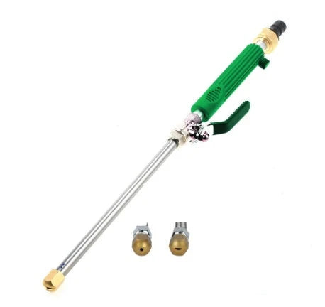 High-pressure electric water gun in blue and silver for car and garden cleaning