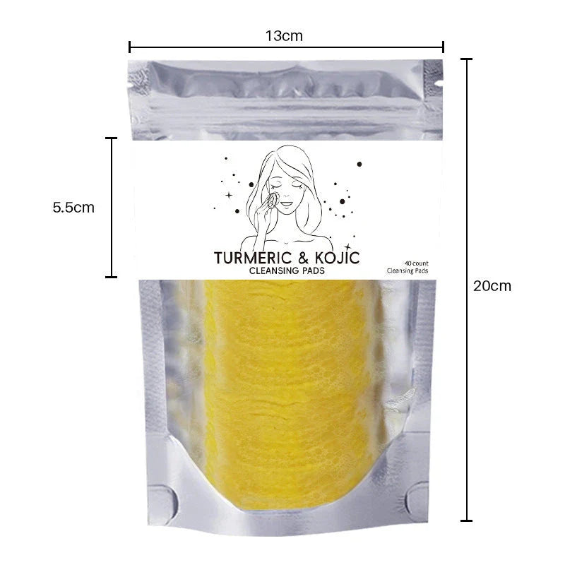 Luxurious Turmeric Cleansing Pads for a Deep, Soothing Facial Experience - Soft, Gentle Texture, Infused with Turmeric, Effectively Removes Excess Oil and Impurities