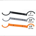 Crescent magnetic suction wrench set with three colour-coded tools for medical catheter procedures
