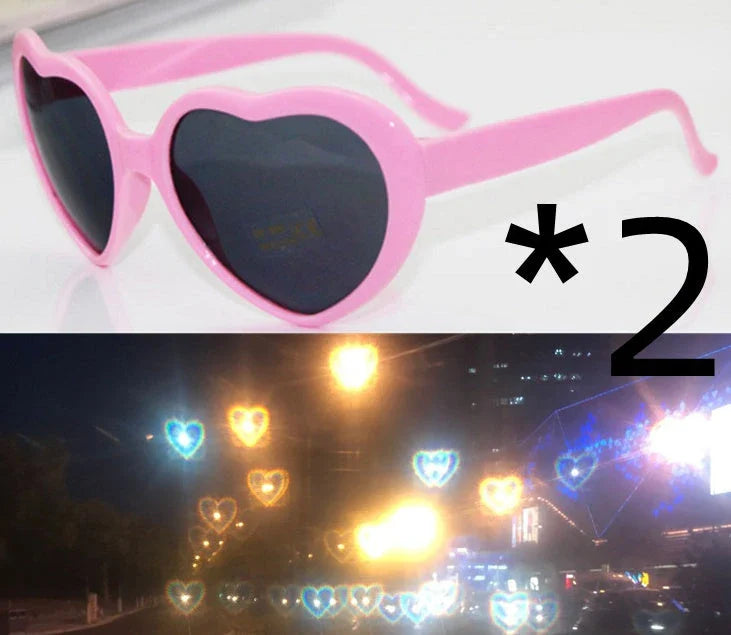 Night Lights Change Love Special Effects Glasses with heart-shaped light transformation