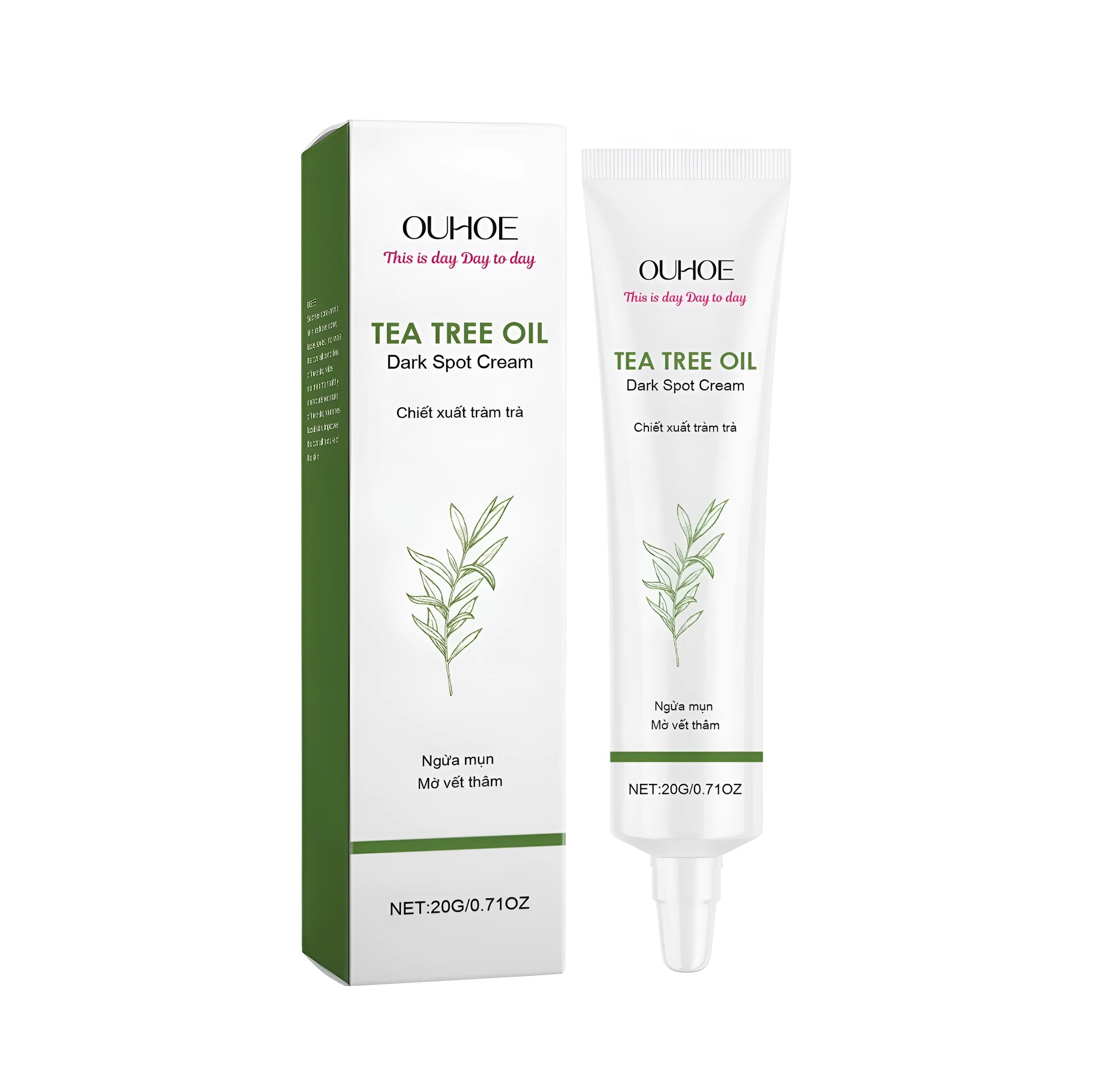 20g tube of facial care cream with tea tree oil and nicotinamide.