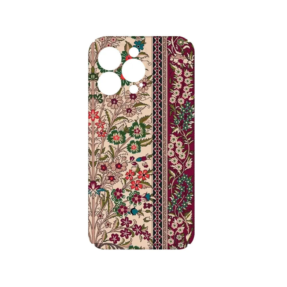 Advanced Pattern Plaid Phone Case for iPhone with anti-fingerprint and floral print back cover