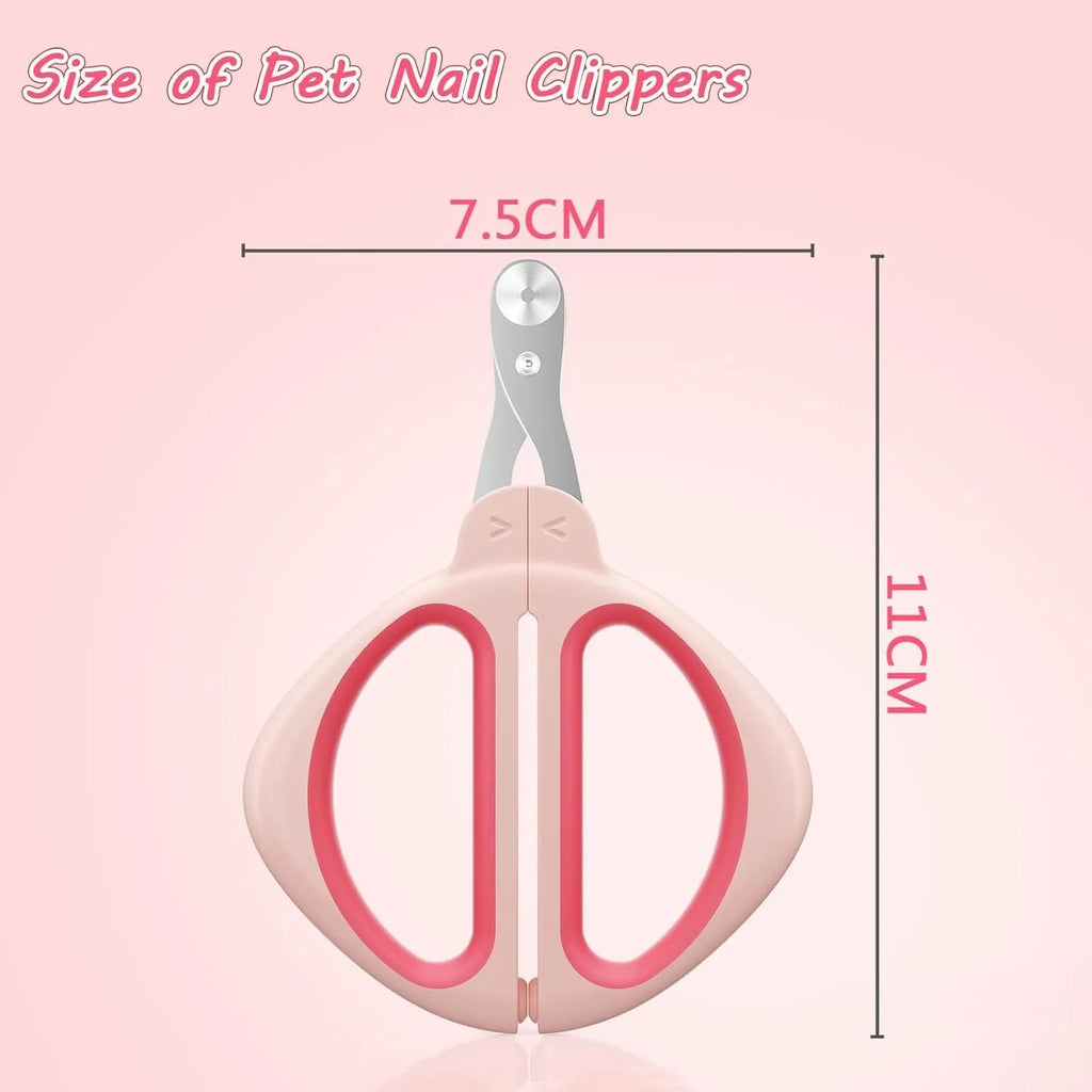 Blue cat nail clipper with a round positioning hole and non-slip handle for trimming pet nails