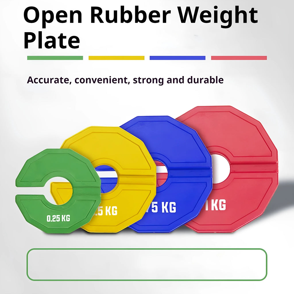 Rubber barbell weight plate in black 1.25 kg on grey background