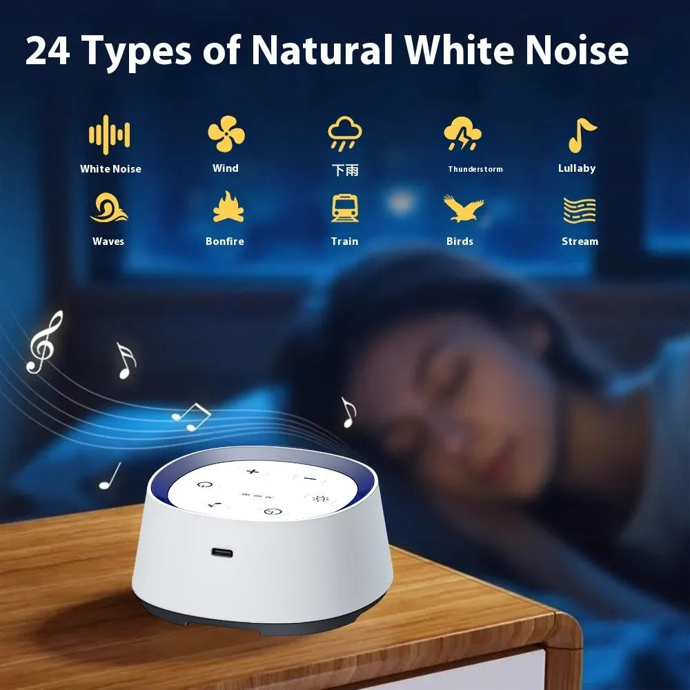 White rechargeable baby night light with crying induction and music function