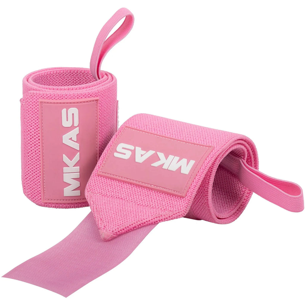 Power lifting elastic wrist bandage with stripe winding design in multiple colours for bench press and fitness training