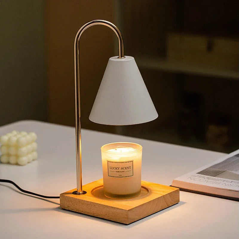 Versatile aromatherapy diffuser lamp with curvy stem, semi-matte finish, and adjustable soft halogen light for soothing fragrance and ambiance in Kiwi homes