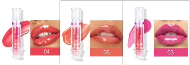 Tube of moisturising lip gloss in a shade from the six-colour range, showing glossy finish.