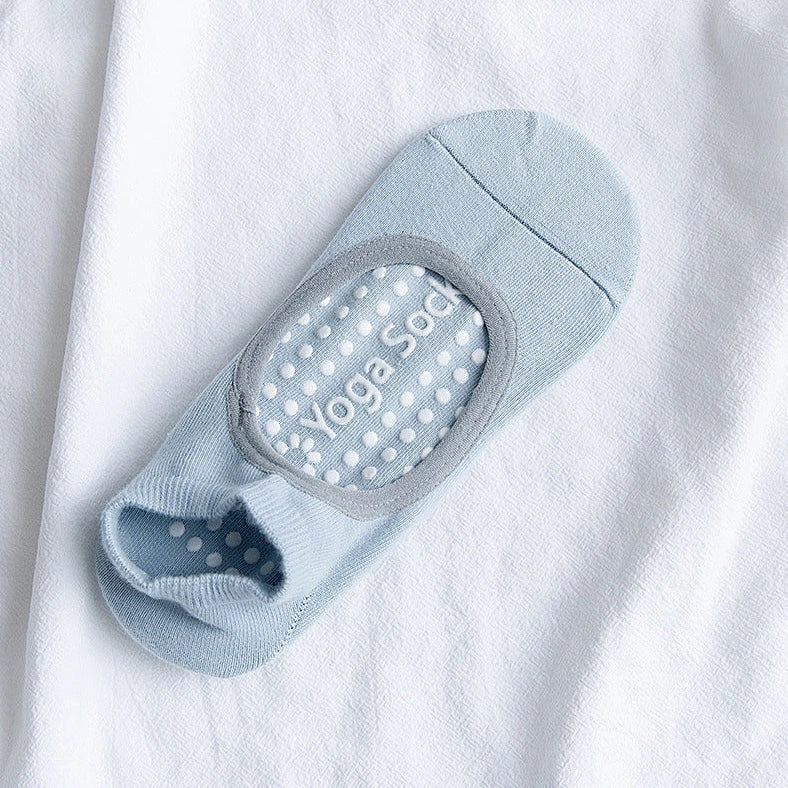 Yoga socks with silicone grip patterns on sole in bean green colour