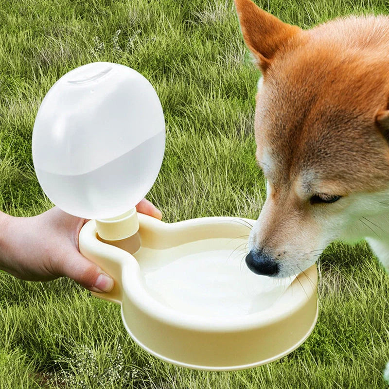 500ml portable pet water bottle with foldable drinking bowl for dogs and cats