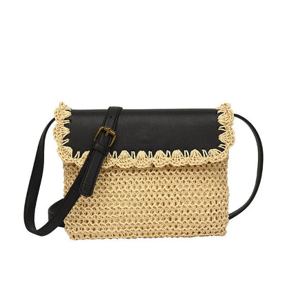 Women's straw mori style western style all-matching beach crossbody bag in various colours