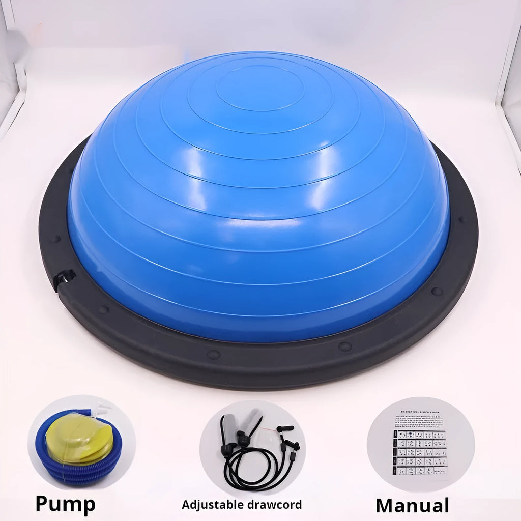 46cm glossy wave speed ball yoga balance ball in blue on white background