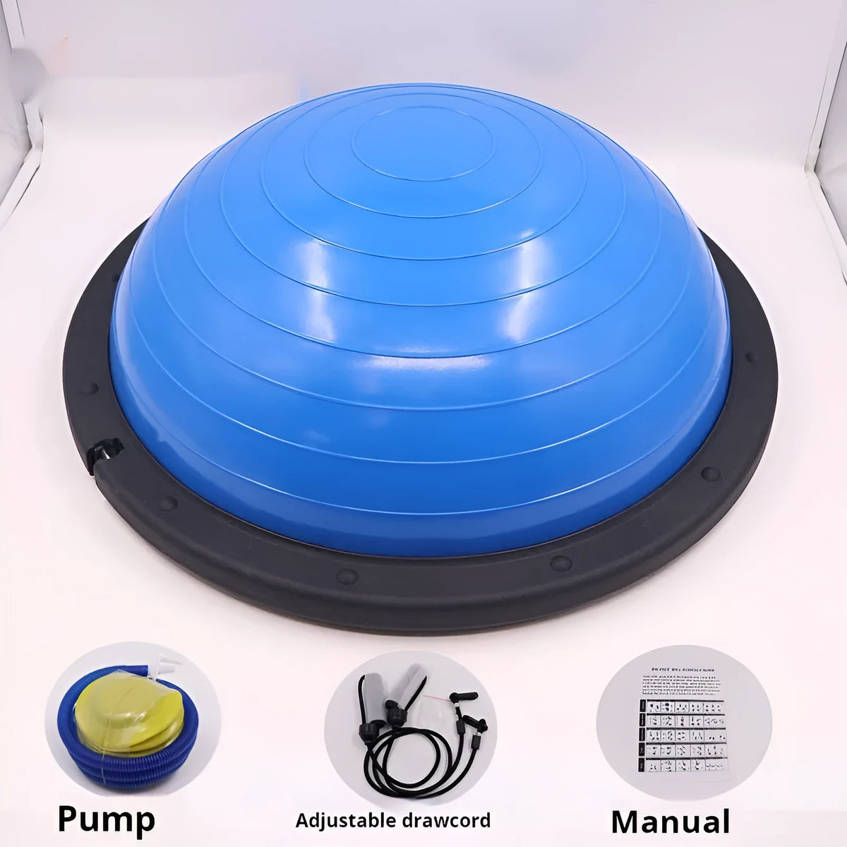 46cm glossy wave speed ball yoga balance ball in blue on white background