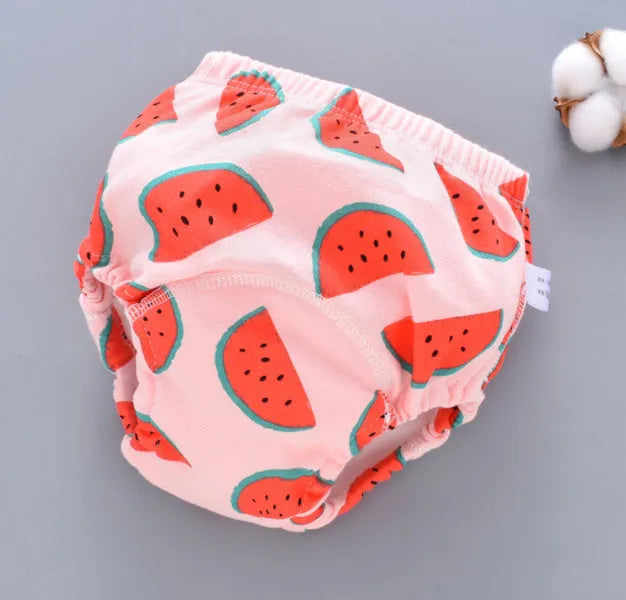Washable baby training pants with six-layer cotton gauze in multiple colourful designs