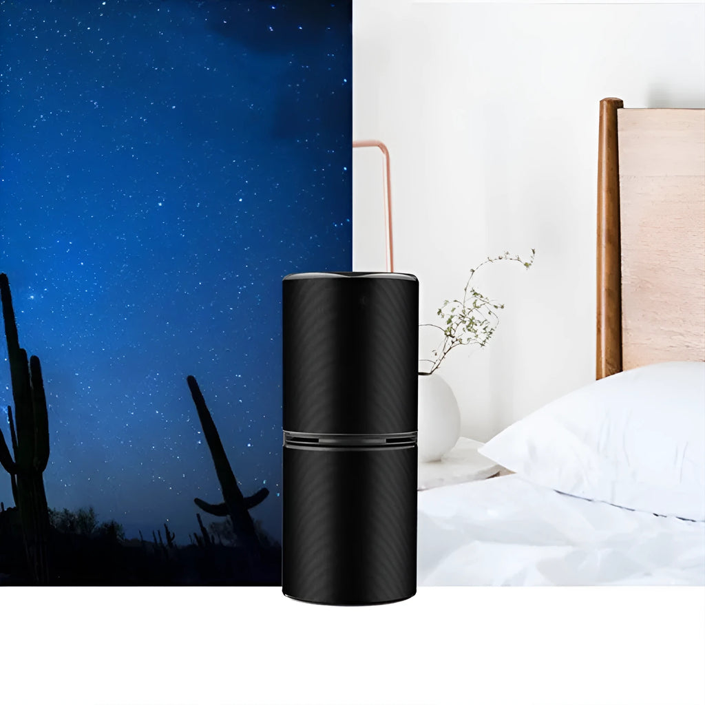 USB car negative ion air purifier in aluminium alloy and ABS, compact 65x153mm, available in black gold and rose pink, quiet operation below 27dB