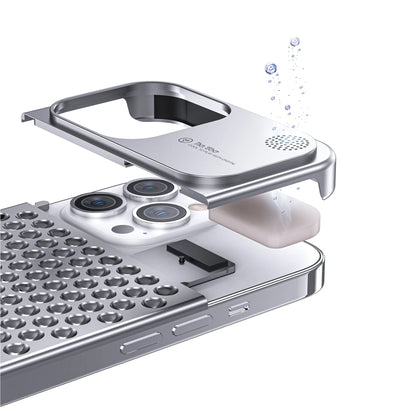 Aluminum alloy phone case for iPhone 14/13 with aromatherapy and heat dissipation features