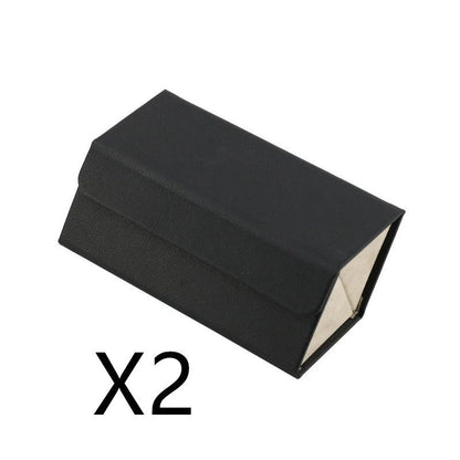 Foldable PU leather sunglasses and eyeglasses organizer case with five slots