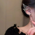 Geometric alloy butterfly wings ear clip with electroplated finish for women
