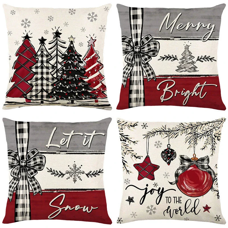 Cozy Christmas cushion cover with vibrant holiday design, perfect for adding festive style to any home