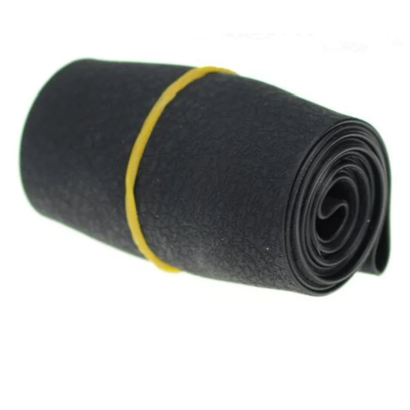 Anti-slip silicone steering wheel cover with imitation leather texture in black for small cars 32-40cm