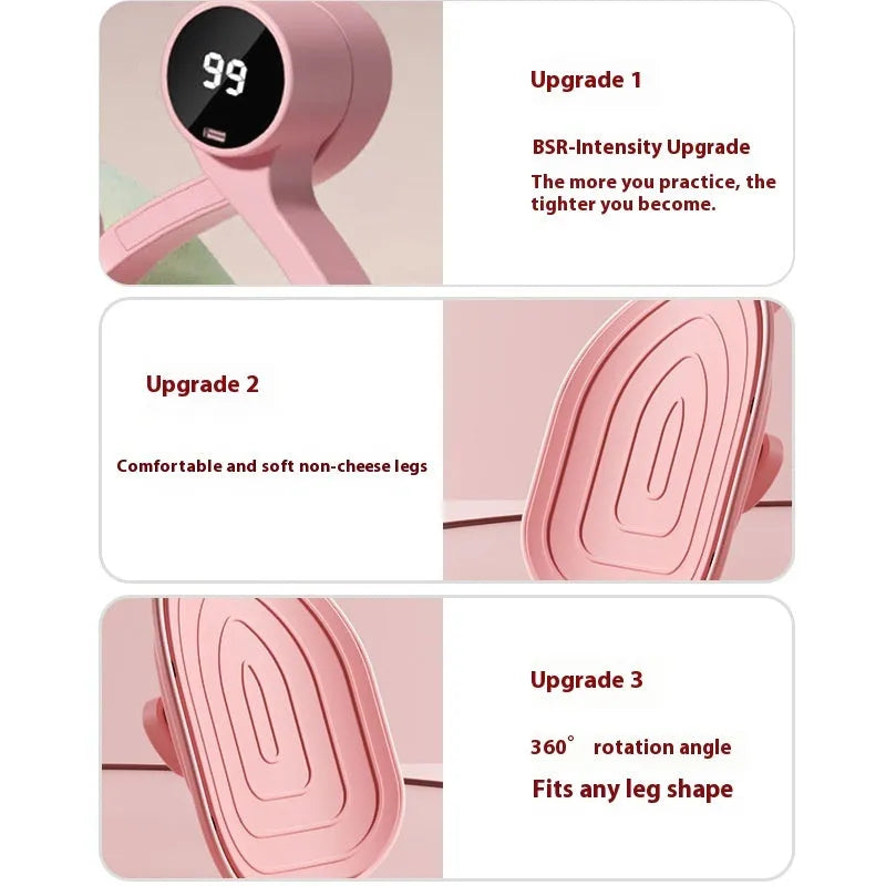 Pink pelvic floor muscle trainer with three resistance settings for postpartum recovery exercises
