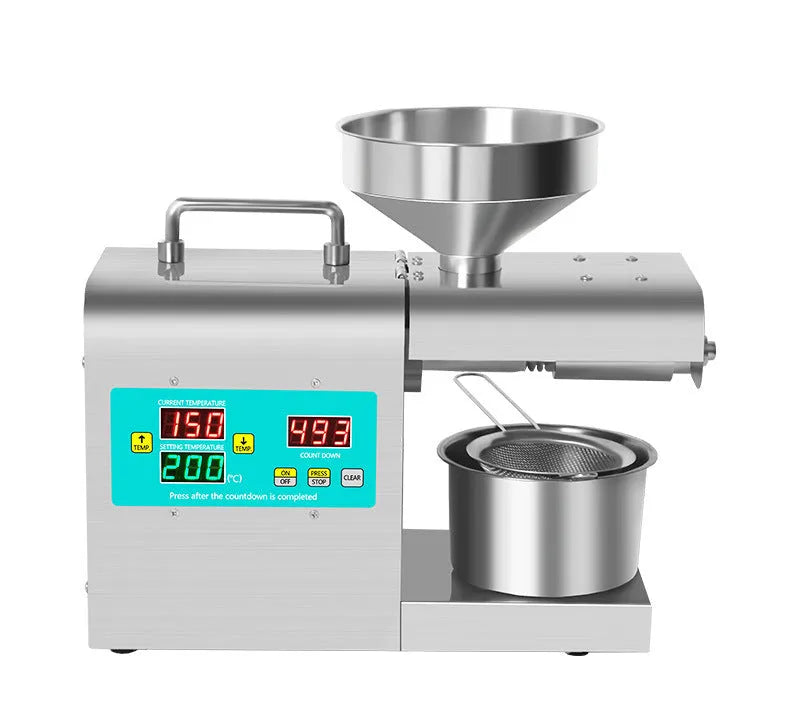 Xiangwei RG-311 and RG-312 electric household oil press machine on a kitchen counter