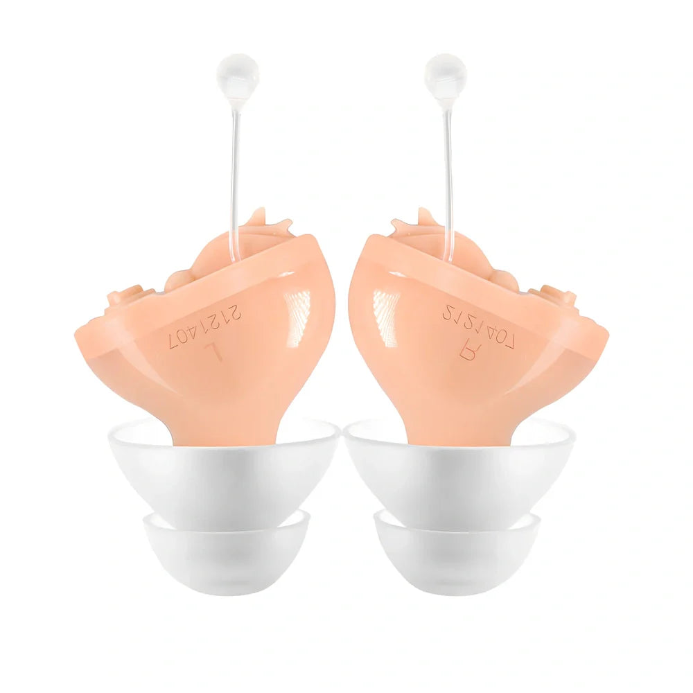 Black left ear ABS hearing aid, 3cm compact design with 15dB noise reduction for clear audio