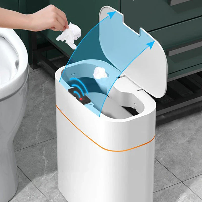 Hands-Free Automatic Trash Can with Odor Control and UV Sterilization for Kitchen, Bathroom, and Office Use