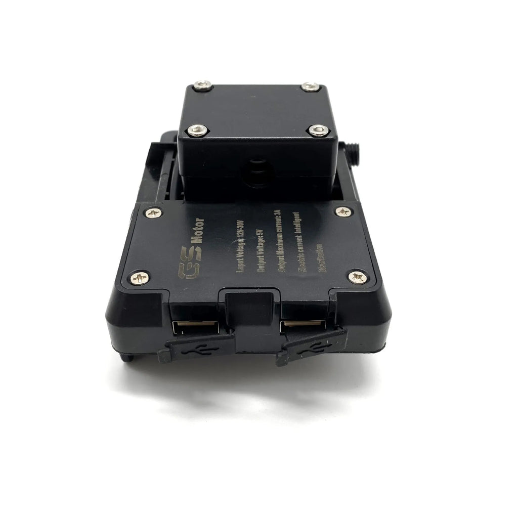 Black ABS plastic phone navigation bracket for BMW R1200GS and R1250GS motorcycles
