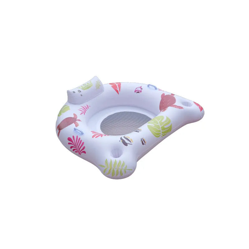 White U-shaped luminous inflatable float on water.