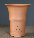 Large-diameter purple clay orchid pot in classic ceramic finish, suitable for clivia and succulents, available in fruit green and jujube red colours