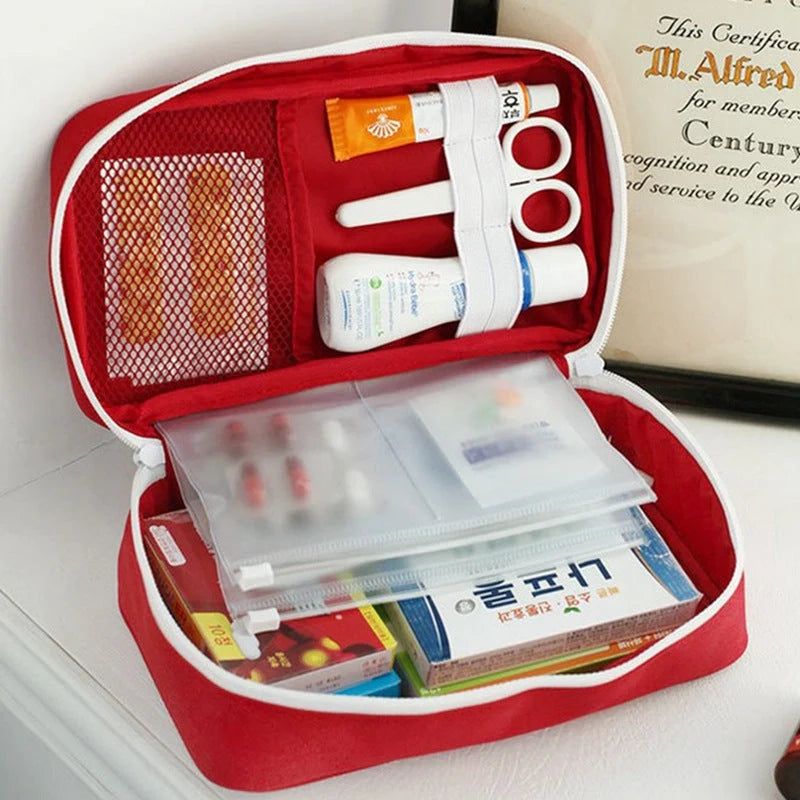 Large empty first aid kit in red, made from waterproof 600D Oxford cloth